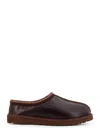 Ugg Tasman Leather Regen Slippers In Ironwood