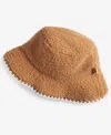 Ugg Fluff & Satin Reversible Scalloped Edge Bucket Hat In Chestnut