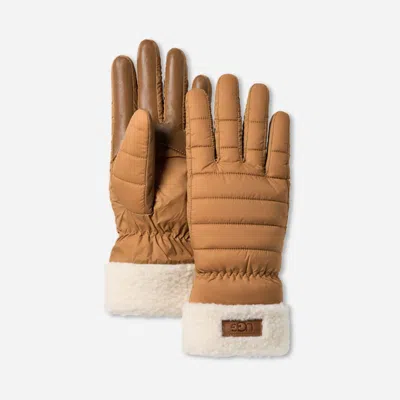 Ugg ®fluff Cuff Glove In Chestnut