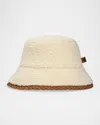 Ugg Fluff Faux-fur Scalloped Bucket Hat In Gold