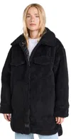 Ugg Frankie Fluff Shirt Jacket In Black