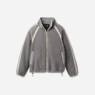 Ugg ®fluff Jacket Fleece/recycled Materials In Cobble In Gray