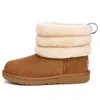 Ugg Fluff Mini Quilted (big Kids) Chestnut In Brown