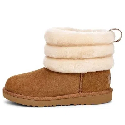 Ugg Fluff Mini Quilted (big Kids) Chestnut In Brown