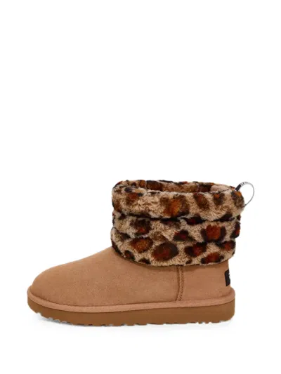 Ugg Fluff Mini Quilted Boots In Brown