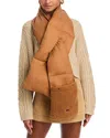 Ugg Fluff Packable Puffed Scarf In Brown