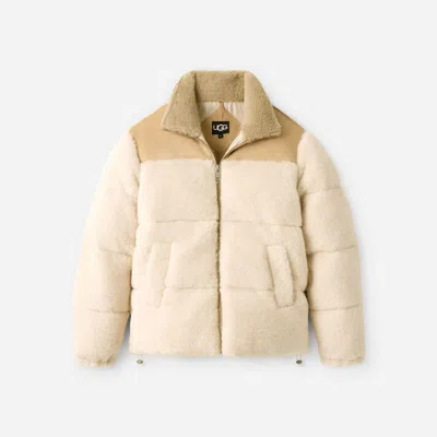 Ugg ®fluff Puffer Jacket Fleece In Natural/sand In Neutral