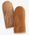 Ugg Fluff Scalloped Mittens In Brown