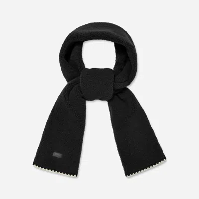 Ugg ®fluff Scalloped Scarf Fleece Scarves In Black