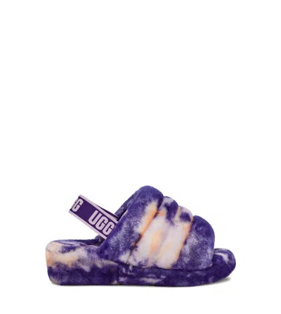 Ugg Fluff Yeah 1122554-vngh Slide Slipper Women's Violet Night Marble Sheepskin