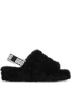 Ugg Fluff Yeah Flatform Slippers In Schwarz