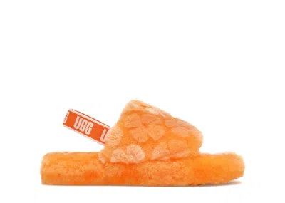 Pre-owned Ugg Fluff Yeah Poppy Slide (kids) Sneakers In California Poppy/orange