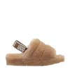 Ugg Fluff Yeah Sheepskin Slingback Slippers In Brown