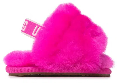 Pre-owned Ugg Fluff Yeah Slide (infant) Sneakers In Rock Rose In Pink