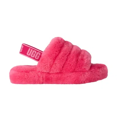 Pre-owned Ugg Fluff Yeah Slide Kids 'deep Coral Sachet Pink' | Kid's Size 2