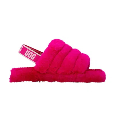 Pre-owned Ugg Fluff Yeah Slide Kids 'rock Rose' | Pink | Kid's Size 3