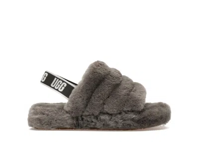 Pre-owned Ugg Fluff Yeah Slide (kids) Sneakers In Charcoal