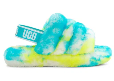 Pre-owned Ugg Fluff Yeah Slide (kids) Sneakers In Oasis Blue