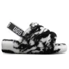 Ugg Fluff Yeah Womens Lambs Wool Platform Slide Slippers In Black