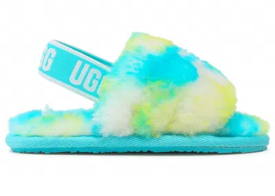 Pre-owned Ugg Fluff Yeah Slide (toddler) Sneakers In Oasis Blue