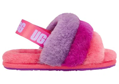 Pre-owned Ugg Fluff Yeah Slide (toddler) Sneakers In Purple Rainbow