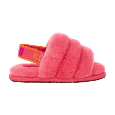 Pre-owned Ugg Fluff Yeah Slide Toddler 'strawberry Sorbet Multi' | Red | Infant Size 8