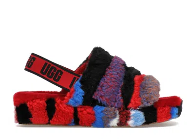 Pre-owned Ugg Fluff Yeah Slide (women's) Sneakers In Cali/collage/red