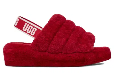 Pre-owned Ugg Fluff Yeah Slide (women's) Sneakers In Samba Red