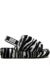 Ugg Fluff Yeah Shearling Slide In Schwarz