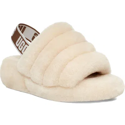 Ugg Fluff Yeah Womens Shearling Slingback Slide Slippers In Neutral
