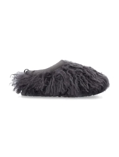 Ugg Fluffy Mule Slippers In Gray