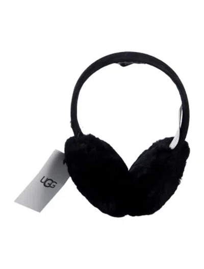 Pre-owned Ugg Foldable Shearling Earmuffs W/tags In Black