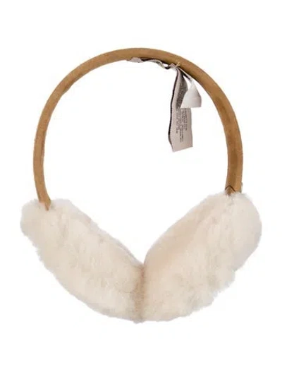 Pre-owned Ugg Foldable Shearling Earmuffs W/tags In Brown/neutrals