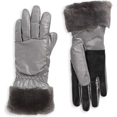 Ugg ® Fontanne Smart Genuine Shearling Trim Gloves In Gray