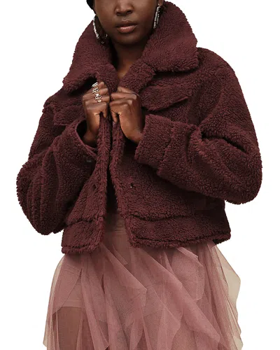 Ugg Frankie Short Trucker Jacket In Burgundy