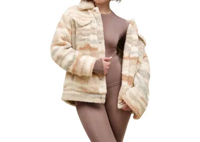 Ugg Frankie Fluff Jacket In Topa Wave Multi