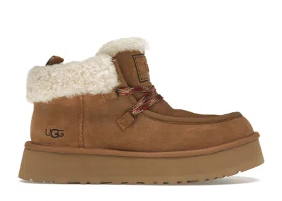 Pre-owned Ugg Funkarra Cabin Cuff Boot (women's) Sneakers In Chestnut