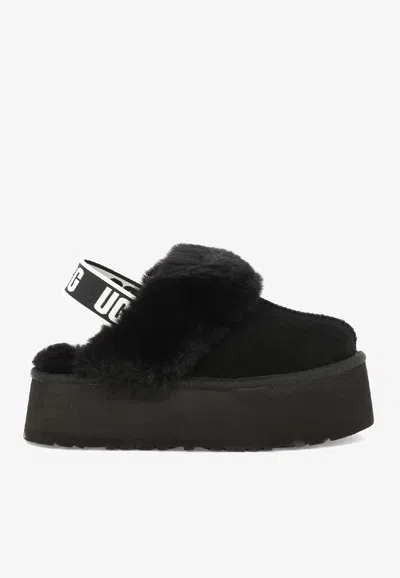 UGG FUNKETTE SHEEPSKIN FLATFORM SLIPPERS