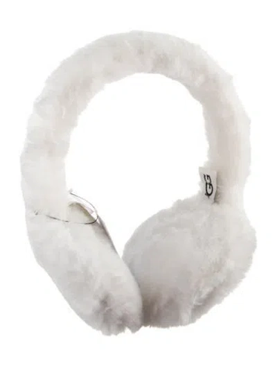 Pre-owned Ugg Fur Earmuffs In White