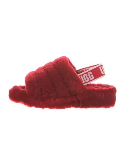 Pre-owned Ugg Fur Espadrilles In Red