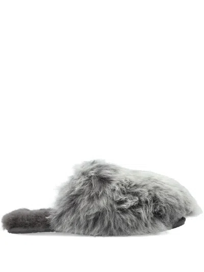 Ugg Fur-lined Slippers In Gray