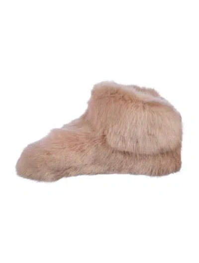 Pre-owned Ugg Fur Printed Boots In Neutral