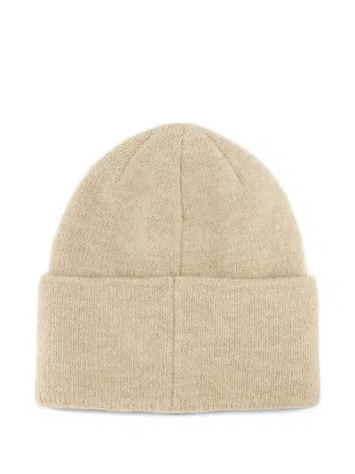 Ugg Fuzzy  Logo Beanie In Neutrals