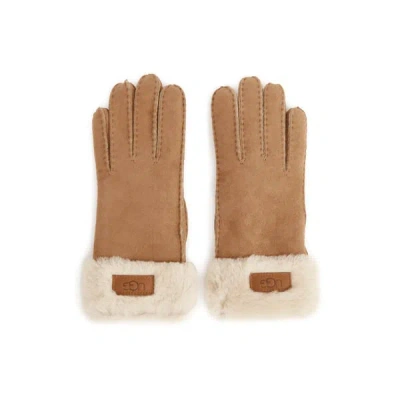 Ugg Suede Gloves In Brown