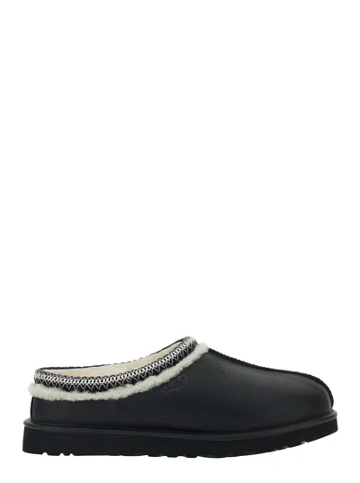 Ugg Genuine Leather Mini Slippers For Men In Black