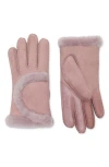 Ugg ® Genuine Shearling Exposed Curve Seam Gloves In Pink