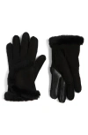 Ugg ® Genuine Shearling Exposed Curve Seam Gloves In Black