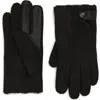 Ugg Genuine Shearling Lined Leather Tech Gloves In Black