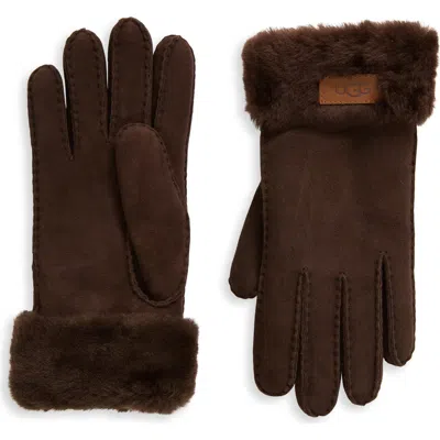 Ugg ® Genuine Shearling Turn Cuff Gloves In Brown