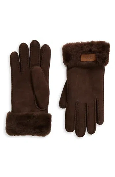 Ugg ® Genuine Shearling Turn Cuff Gloves In Brown
